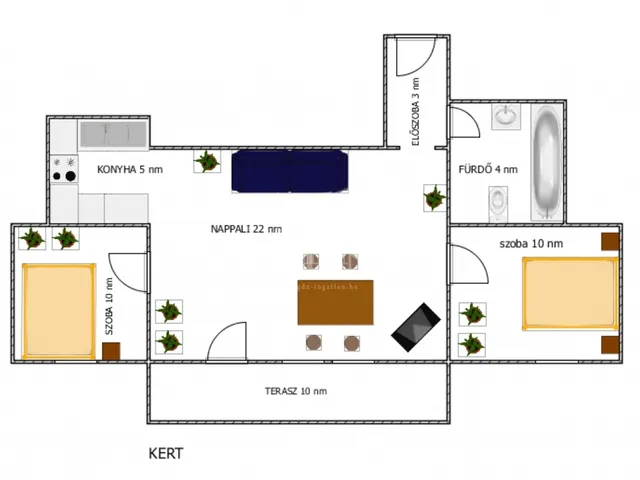 Kiadó lakás Százhalombatta, Óváros 54 nm