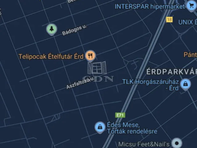 Eladó telek Érd, Parkváros 1140 nm