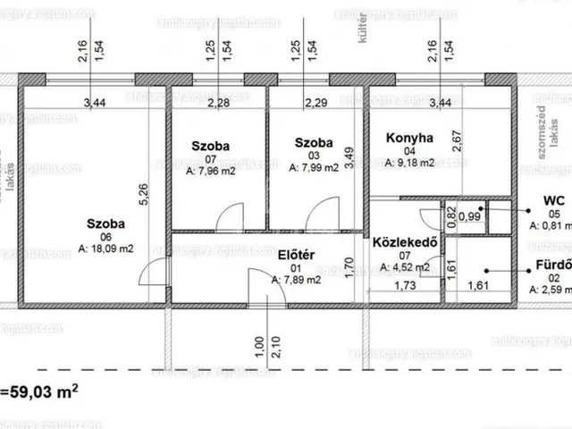 Eladó lakás Budapest IV. kerület 59 nm