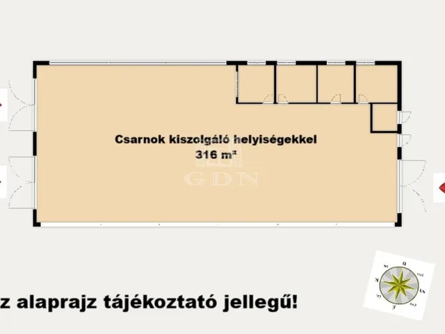 Kiadó kereskedelmi és ipari ingatlan Gomba 316 nm