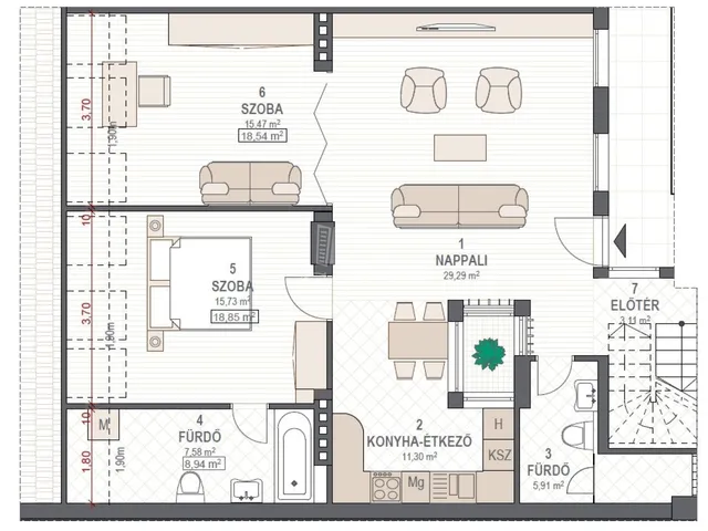 Eladó lakás Budapest VI. kerület 125 nm