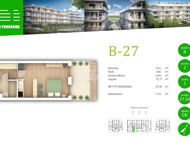 Eladó lakás Balatonföldvár, Magaspart 28 nm