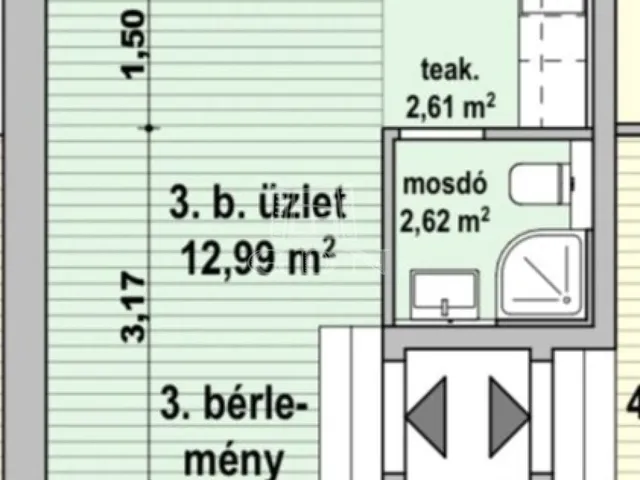 Kiadó kereskedelmi és ipari ingatlan Budapest IX. kerület 13 nm
