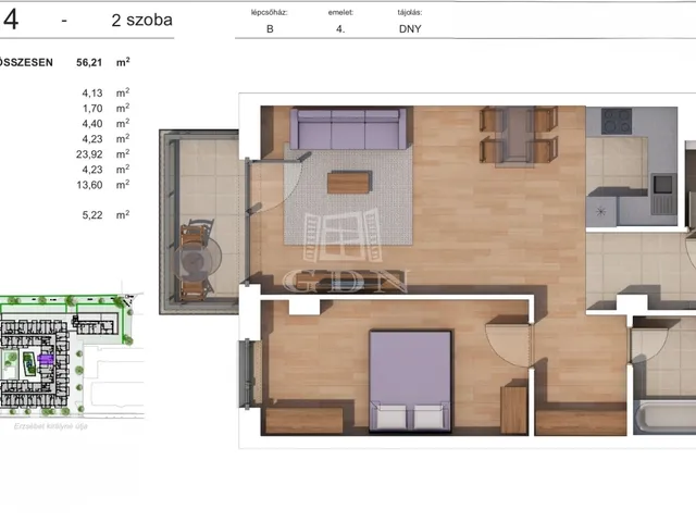 Eladó lakás Budapest XIV. kerület, Alsórákos 56 nm