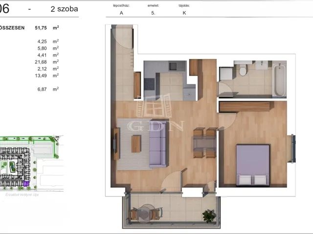 Eladó lakás Budapest XIV. kerület, Alsórákos 52 nm