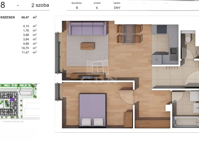 Eladó lakás Budapest XIV. kerület, Alsórákos 48 nm