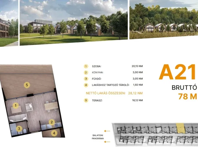 Eladó lakás Balatonföldvár 28 nm