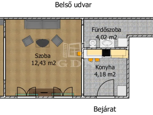 Eladó lakás Budapest V. kerület 28 nm