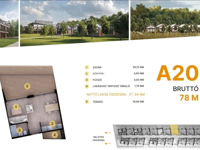 Eladó lakás Balatonföldvár 28 nm