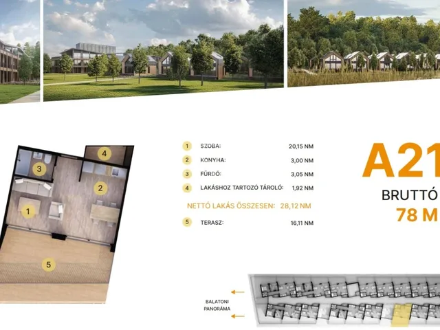 Eladó lakás Balatonföldvár 28 nm