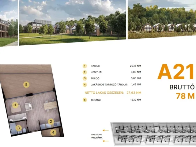 Eladó lakás Balatonföldvár 29 nm