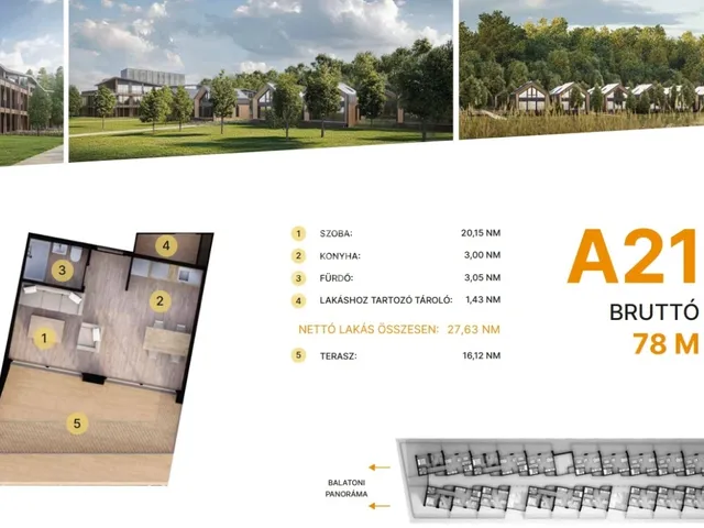 Eladó lakás Balatonföldvár 26 nm