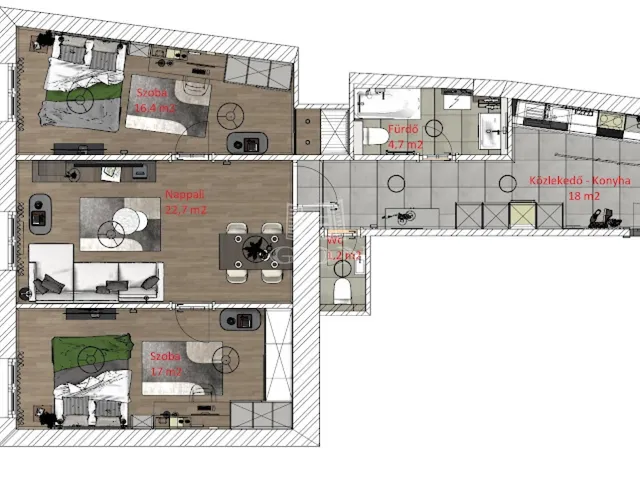 Eladó lakás Budapest VIII. kerület 80 nm