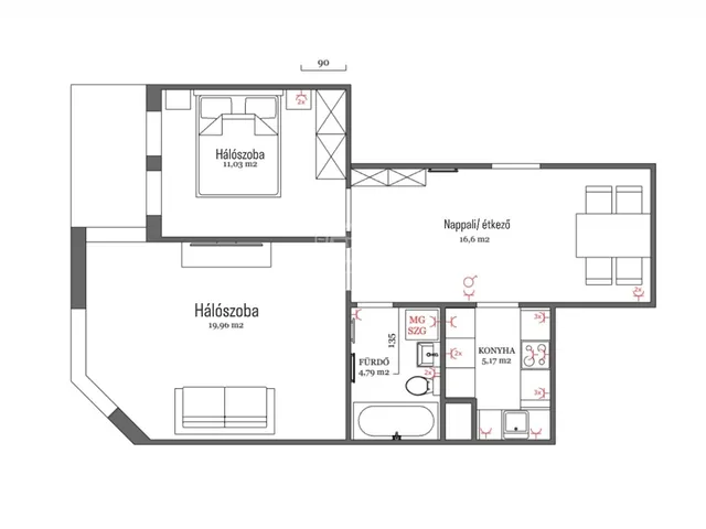 Eladó lakás Budapest VII. kerület 61 nm