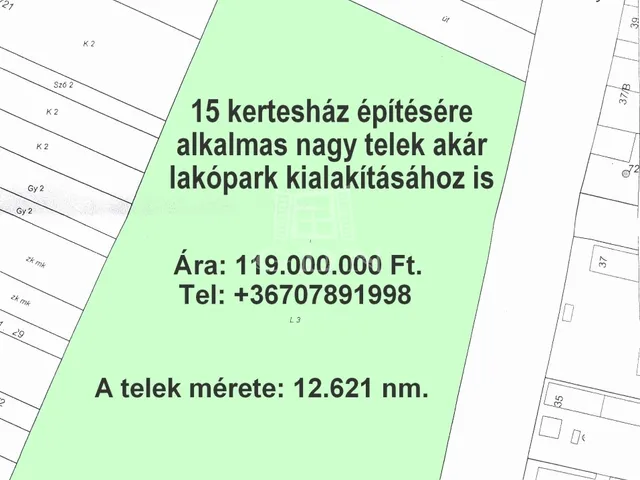 Eladó telek Hajdúnánás 12621 nm