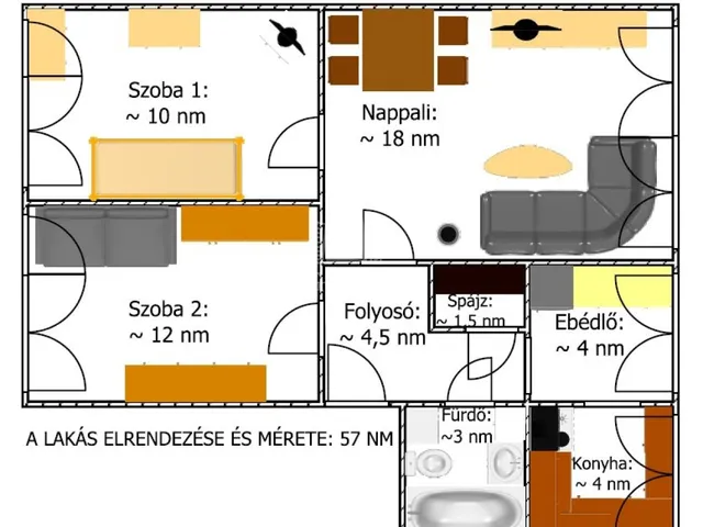 Eladó lakás Debrecen, Libakert 57 nm