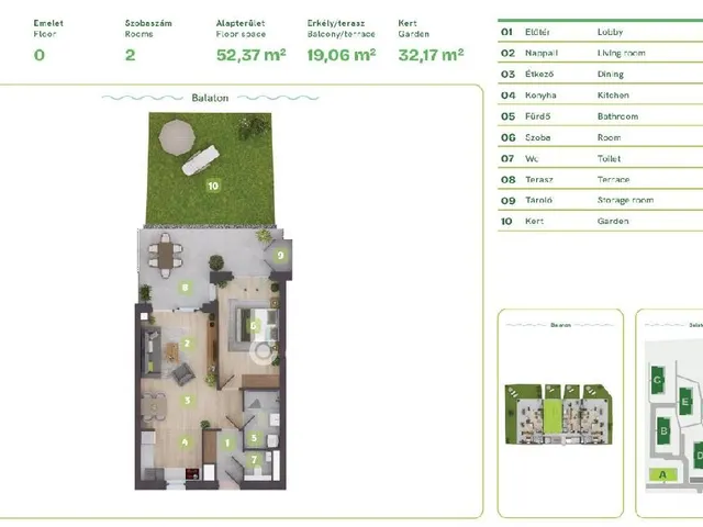 Eladó lakás Balatonszemes 61 nm