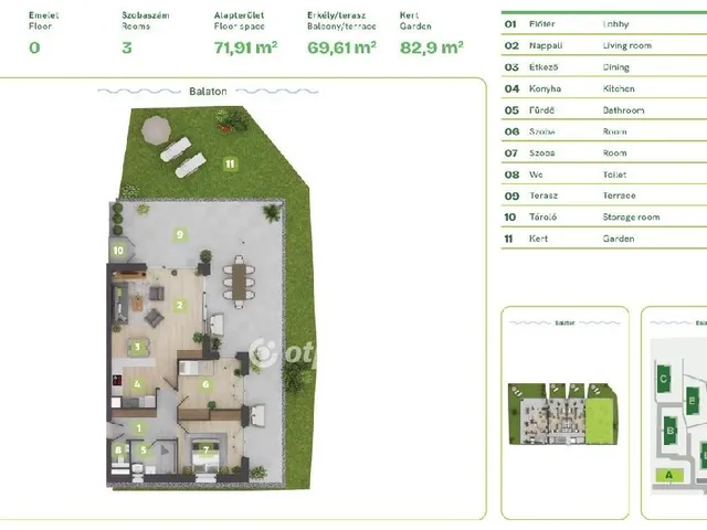 Eladó lakás Balatonszemes 105 nm