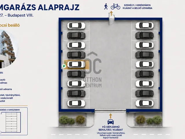 Kiadó garázs Budapest VIII. kerület 13 nm