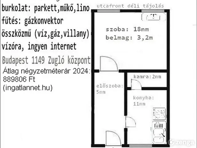 Eladó lakás Budapest XIV. kerület 36 nm