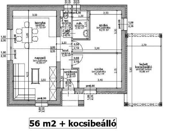 Eladó ház Nyíregyháza, Oros 56 nm