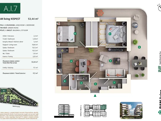 Eladó lakás Budapest XIX. kerület 53 nm
