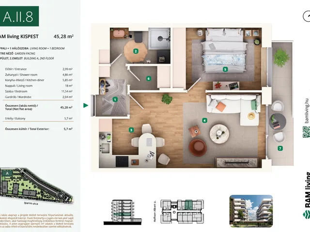 Eladó lakás Budapest XIX. kerület 45 nm