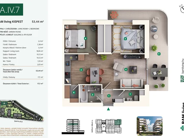 Eladó lakás Budapest XIX. kerület 53 nm