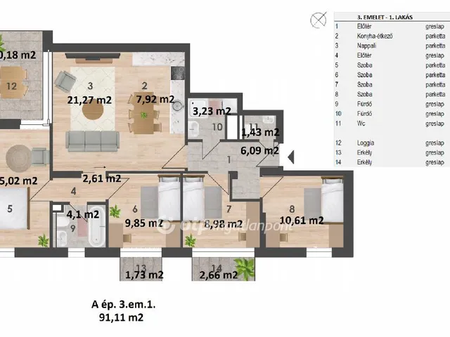 Eladó lakás Budapest XIV. kerület 91 nm