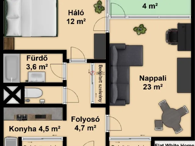 Kiadó lakás Szeged 52 nm