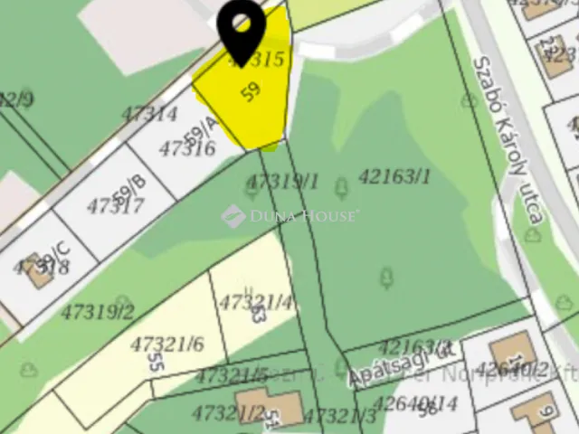 Eladó telek Miskolc, Apátsági út 857 nm