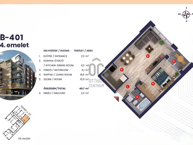 Eladó lakás Budapest VIII. kerület 41 nm