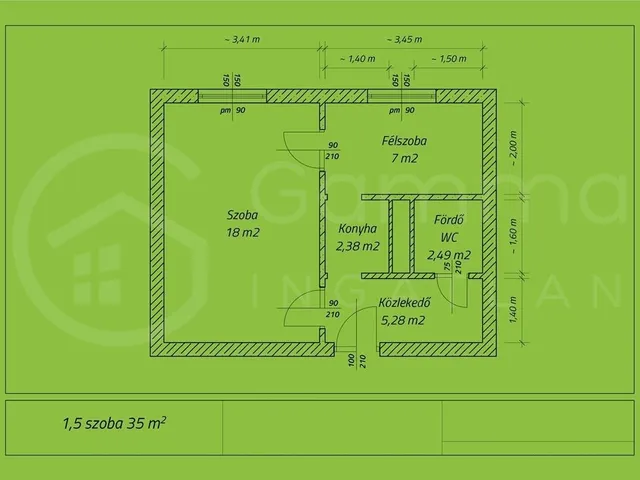 Eladó lakás Miskolc, Belváros 35 nm