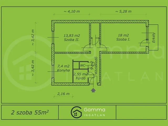 Eladó lakás Miskolc, Vologda 55 nm