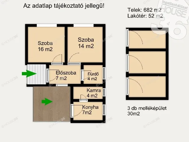 Eladó ház Kocsér 52 nm