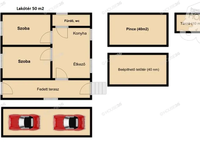 Eladó ház Kecskemét, Rendőrfalu 50 nm
