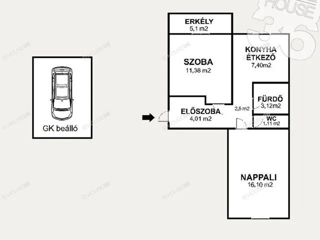 Eladó lakás Kecskemét, Homokbánya 46 nm