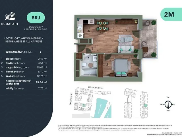 Eladó lakás Budapest XI. kerület, Nádorkert 49 nm