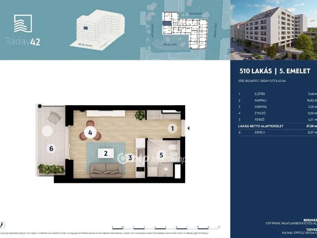 Eladó lakás Budapest IX. kerület 27 nm