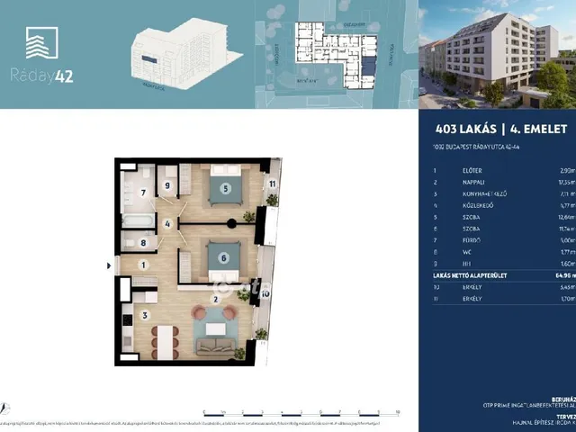 Eladó lakás Budapest IX. kerület 64 nm
