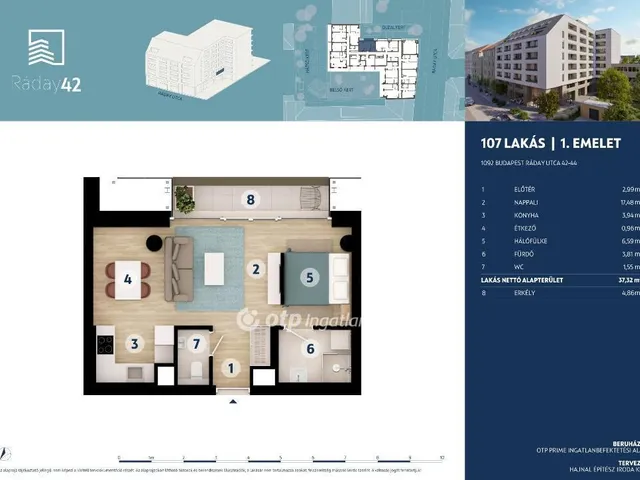 Eladó lakás Budapest IX. kerület 37 nm
