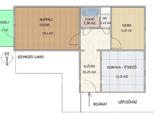 Eladó lakás Budapest XIX. kerület 53 nm