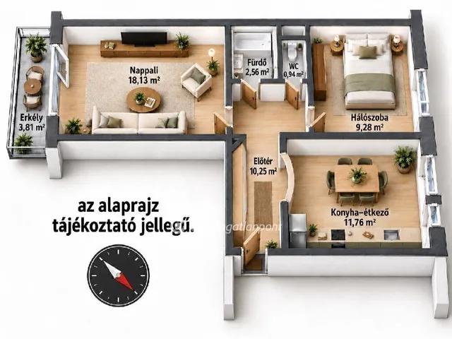 Eladó lakás Budapest XIX. kerület, Kispest 53 nm