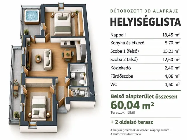 Eladó lakás Budapest XXIII. kerület 60 nm