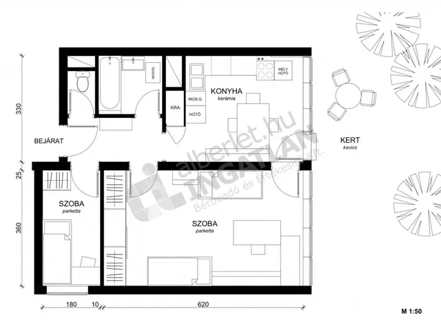 Kiadó lakás Budapest III. kerület, Mátyáshegy, Toboz utca 52 nm