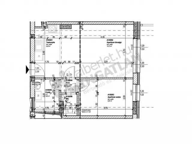 Kiadó lakás Budapest XIII. kerület, Röppentyű utca 43 nm