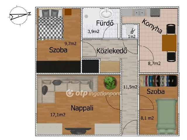 Eladó lakás Ráckeve 60 nm