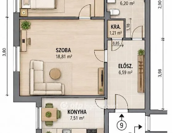 Eladó lakás Budapest XXI. kerület 54 nm