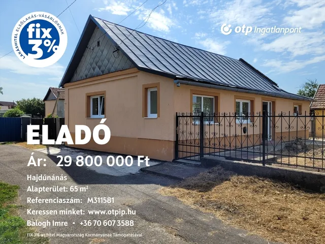 Eladó ház Hajdúnánás 65 nm