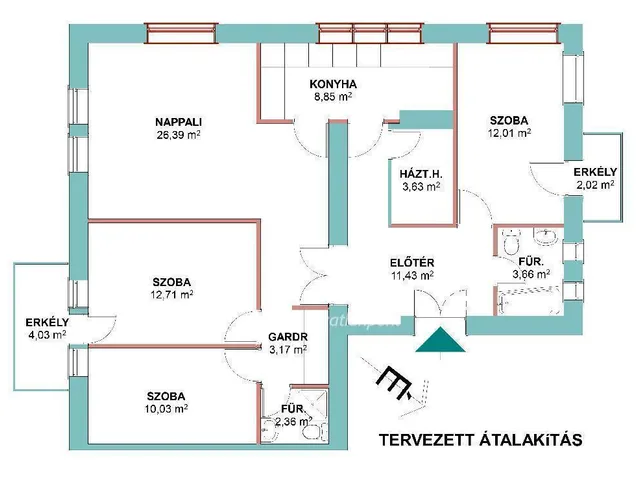 Eladó lakás Budapest II. kerület 92 nm
